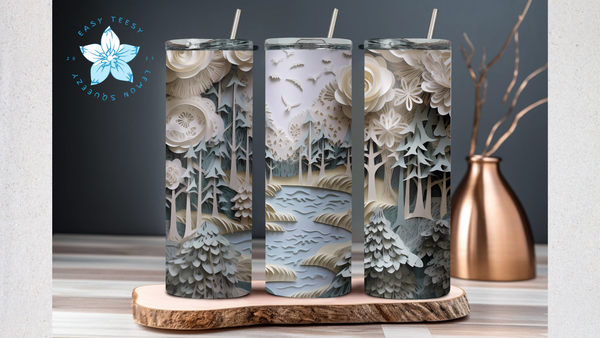 3D Snowy Forest Tumbler