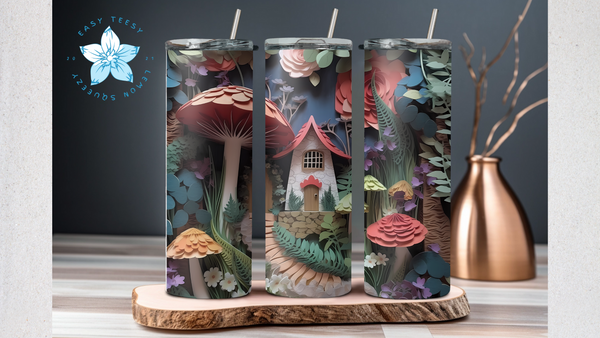 3D Mushroom Cottage Tumbler