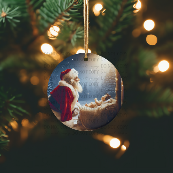 Santa with Jesus Ornament